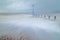 Wooden groyne on the pebble beach