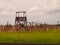 Wooden guard tower in concentration camp