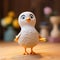 Wooden Gull Toy: High-quality Rendered Character Design In Cinema4d
