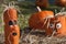 Wooden Halloween Pumpkin Heads