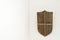 Wooden Hand Made Arts Crafts Shield Wall Mounted on White Background