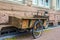 Wooden handcart built on bicycle frame for transporting goods through Amsterdam