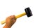 Wooden handle hammer with black rubber head