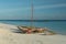 Wooden handmade boat in Zanzibar