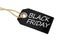 Wooden hang tag with black friday and black week isolated