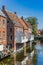 Wooden hanging kitchens on historic houses in Appingedam