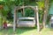 Wooden hanging seat swing