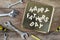 Wooden happy fathers day words with tools supplies
