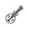 Wooden harp kora icon - editable stroke