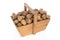 Wooden harvest basket walnuts