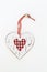 Wooden heart in the style shabby isolated