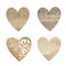 wooden hearts on white background