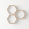 Wooden Hexagon shelf copy space for mock up ,isolated