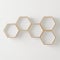 wooden Hexagon shelf copy space for mock up ,isolated background