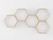 Wooden Hexagon shelf copy space for mock up ,isolated background, minimal style