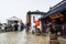 Wooden historic buildings of city temple in Zhujiajiao