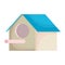 Wooden house birds cartoon with hole pets