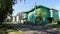 Wooden house with carved polisade in Vologda. Russian traditional architecture lies in wooden houses with manually