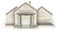 Wooden House Cottage layout vector House with front door columns and stairs