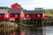 Wooden house at the Lofoten archipelago