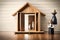 Wooden House Maquette Model With Two Family Sizes And Different Home Affordability And Wealth Level Concepts As W. Generative AI
