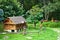 The wooden house model in the open-air museum Vydrovo in Slovakia