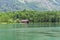 Wooden house in the mountains in Konigssee Lake, Bavaria, Alps, Germany.