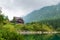 Wooden house next to the lake "sea eye" eye