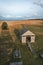 A wooden house and picnic place in the Randu meadows in Latvia. Natural preserve by the Baltic sea