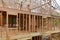 Wooden house roof residential construction home framing