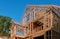 Wooden house roof residential construction home framing