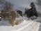 Wooden House Snowed In