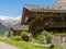 Wooden house typical in a alps village on Ridnaun Valley/Ridanna Valley - Racines country - near Sterzing/Vipiteno, South Tyrol, n