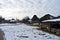 Wooden house in winter landsape