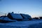 Wooden house in winter. Winter landscape. Winter in Siberia