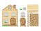 Wooden house. Wonderland. Set of clipart