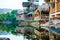 Wooden houses built over a salty lagoon at Playa el Tunco, El Sa