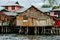 Wooden houses on lake Sentani, on New Guinea