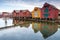 Wooden houses in Norwegian fishing village