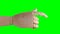 Wooden human hand holding number one roating loop footage isolated green screen