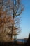 wooden hut in border the lake of Michelbach in alsace - France