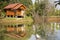 Wooden hut in garden of resort and homestay for thai people and foreigner travelers rent and rest in Chaiyaphum, Thailand