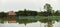 Wooden hut on lake in Cambodia