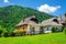 Wooden huts in traditional village, Slovakia