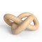 Wooden infinity symbol. Torus knot. Geometric shape. Isolated on white background.