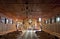 The wooden interior of the Church of the Ascension in Chortkiv town, Ukraine