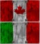 Wooden Italian and Canadian Flags