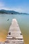 Wooden jetty on exotic beach Koh Chang island