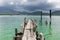 Wooden jetty on exotic beach Koh Chang island