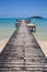 Wooden jetty on exotic beach Koh Chang island